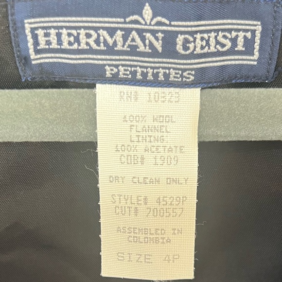 Vintage 90s minimalist wool shift dress Made in USA By Herman Geist classic - Picture 10 of 16